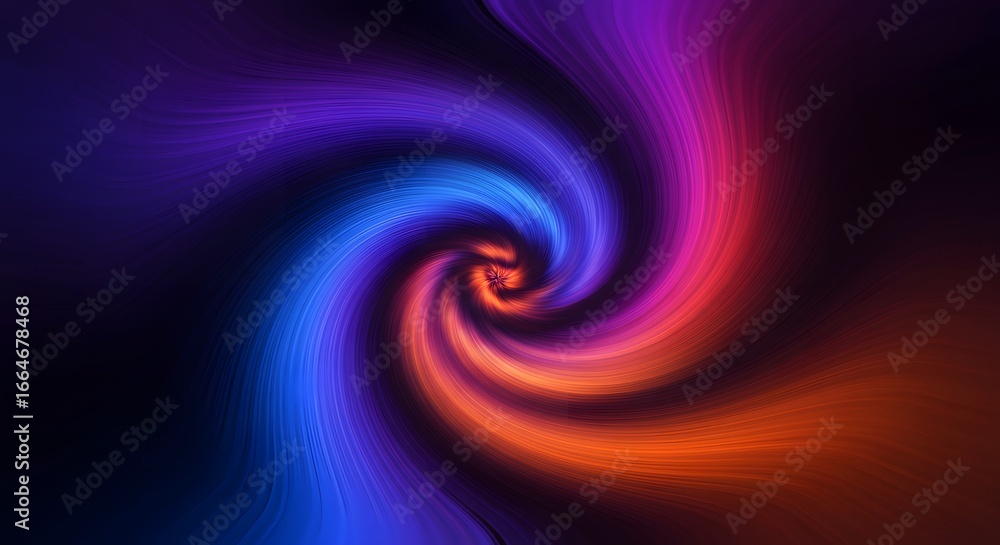 Poster abstract spiral background with a dynamic swirl of vibrant colors, creating a mesmerizing and futuri