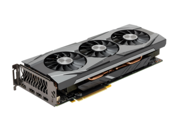 TripleFan Graphics Card CloseUp View isolated on transparent background