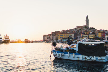 Fototapeta premium Rovinj panorama at sunset
