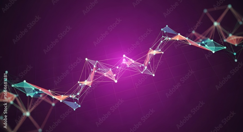 Aufkleber abstract plexus background with glowing nodes and connecting lines forming a complex network structu