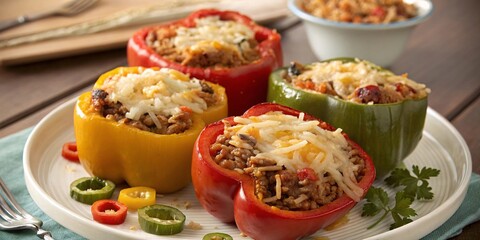 Colorful Bell Peppers Stuffed with Savory Goodness