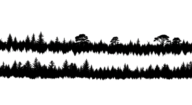 Abstract Black White Sound Wave Pattern on Transparent Background for Digital Art