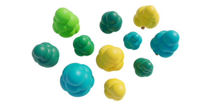 Colorful Molecular Structures Abstract Scientific Illustration