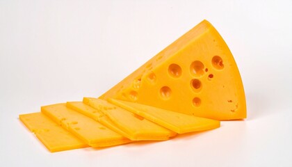 Traditional Swiss cheese isolated on white background. Ideal for food catalogs, restaurant ads, and culinary branding.