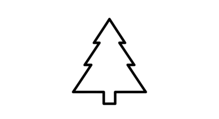 Minimalist Black Christmas Tree Line Art Illustration for Holiday Decor