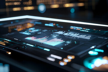 Dynamic financial data visualization for business intelligence and stock market analysis, a modern and elegant interface for data insights and investment strategies