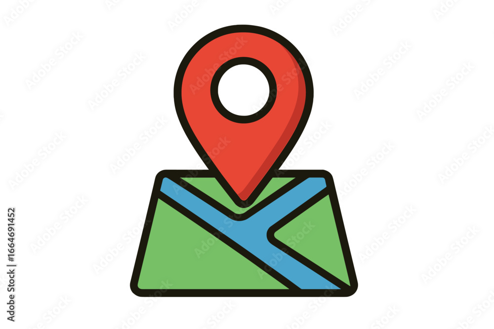 Poster location pin on a map. gps navigation icon for digital platforms. vector graphic symbolizing destina