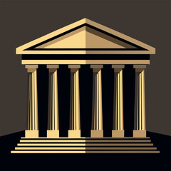 Fototapeta premium a-majestic-neoclassical-temple--rendered-in-a-stri.eps