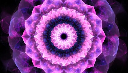 Abstract floral mandala in vibrant pinks and purples