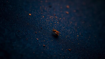 Fly on Textured Blue Surface