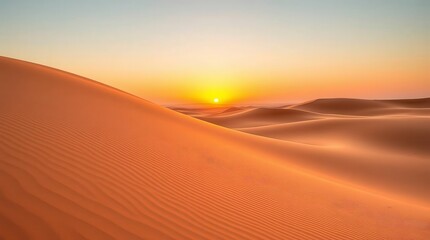 Desert Sunset over Sand Dunes