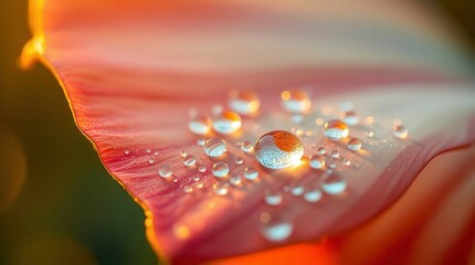 Water Droplets on a Pink Petal