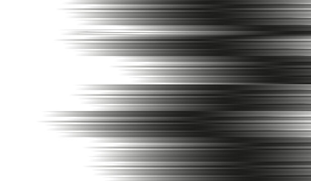 Abstract black and white gradient lines background with smooth horizontal motion blur effect, modern texture design ideal for digital, artistic, and graphic use.