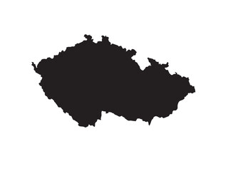 Vector silhouette map of Czech Republic in simple style
