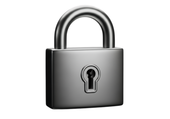 Shiny Silver Padlock Isolated on Black Background Representing Security and Protection with Strong Emphasis on Privacy and Confidentiality