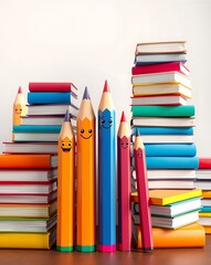Stack of Books and Pencils