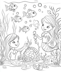 Friendly Mermaids Under The Sea