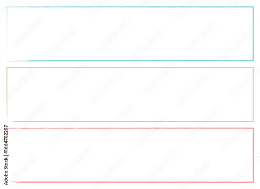 Poster an illustration featuring a clean layout with three rectangular shapes, each outlined in different c