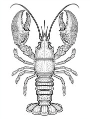 Lobster coloring page illustration
