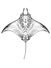 Manta ray coloring page illustration
