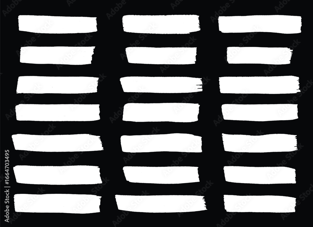 Poster abstract pattern featuring bold white brushstrokes arranged in rows against a contrasting black back