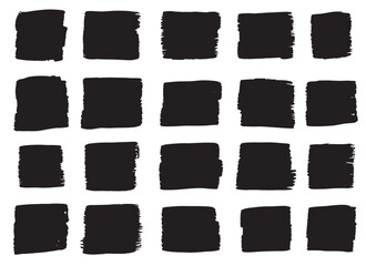 A grid pattern of black, textured squares on a white background, created with rough brushstrokes. A hand-painted, textured element suitable for abstract backgrounds.
