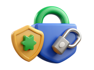 Digital Security Concept with Padlock and Shield Protecting Data and Privacy in the Modern World