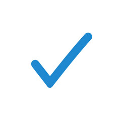 blue check mark icon isolated on transparent background Remove png, Clipping Path, pen tool