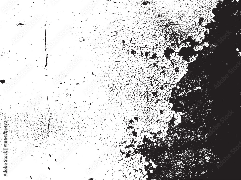 Poster high contrast black and white image showcasing an abstract texture of cracked paint, creating a visu