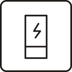Electric button icon representing power switch, electricity control, energy on off button and electronic device operation with transparent background