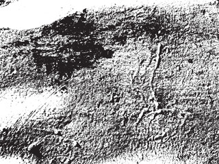 An abstract image features a heavily textured surface dominated by black and white. The image emphasizes the interplay of light and shadow across the rough terrain.