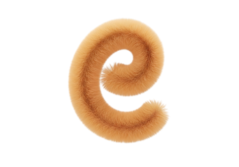 Fluffy Letter E Design with Soft Texture on Black Background for Creative Projects and Graphic Design
