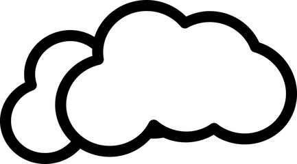 Basic line cloud icon, representing cloudy weather. Minimal and versatile symbol for apps, forecasts, and design projects