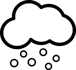 Minimal cloud with snow line icon, symbolizing snowy weather conditions in forecast apps and websites