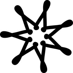 Minimal snowflake outline icon, representing cold weather, ice, or winter season. Clean line art for apps, websites, and graphics