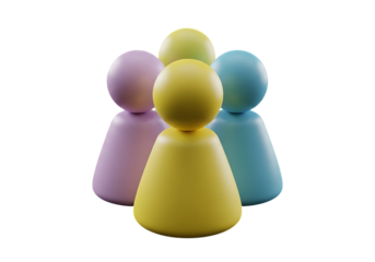 3D Render of Colorful Human Figures Representing Teamwork Unity and Collaboration in a Digital World Isolated on Black Backdrop