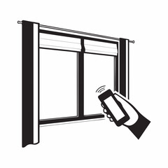 Smart home automation with remote control for window blinds and curtains. Smart home control via cellphone app, automating home features for convenience, ease, and safety.
