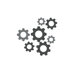 Interlocking grey gears, signifying teamwork, mechanics, or a system's operation.