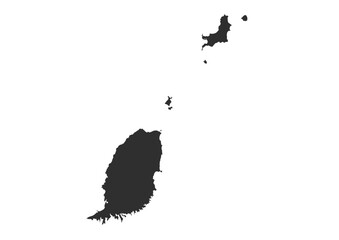 Vector silhouette map of Grenada in simple style
