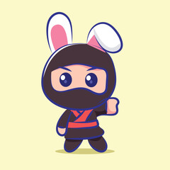 Kawaii Bunny Ninja Character Art