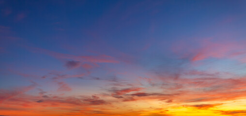 Colorful morning sky and clouds backdrop,Awesome sunset and soft pink clouds of pastel tones. Image template of textured sky. Gorgeous photo wallpaper. Bright epic sky.