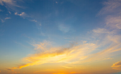 Colorful morning sky and clouds backdrop,Awesome sunset and soft pink clouds of pastel tones. Image template of textured sky. Gorgeous photo wallpaper. Bright epic sky.