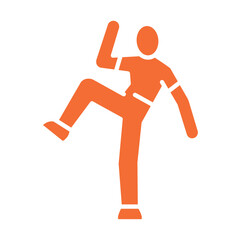 standing oblique crunches color flat icon for digital and print projects.