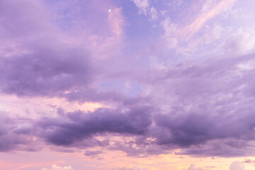 Clouds and purple sky in the morning background,Dramatic sunrise, sunset pink violet sky with clouds background texture