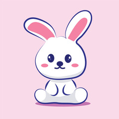 cute cartoon character Smiling Bunny Character Vector