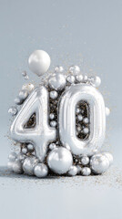 Happy 40th Birthday Greeting Background. Festive Celebration Number Decoration. only the number 40, without inscriptions.
