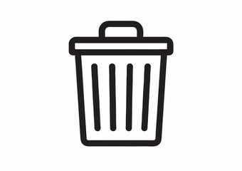 Stylish trash can icon for minimalist designs and eco-friendly projects Clean vector waste bin symbol for website and app interfaces