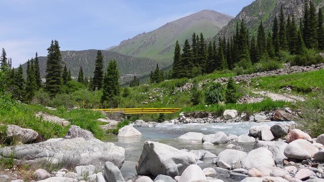 Beautiful mountainous landscapes inside Ala Archa National Park, Kyrgyzstan