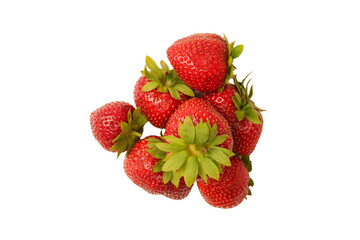 Fresh group of berries isolated on a white background.