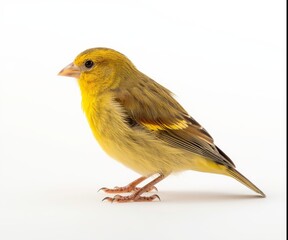 Yellow bird isolated in a studio photo